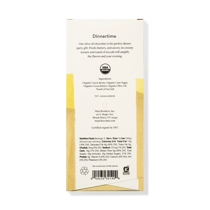 Olive Oil Dark Chocolate Bar - FJORD AND FABLE