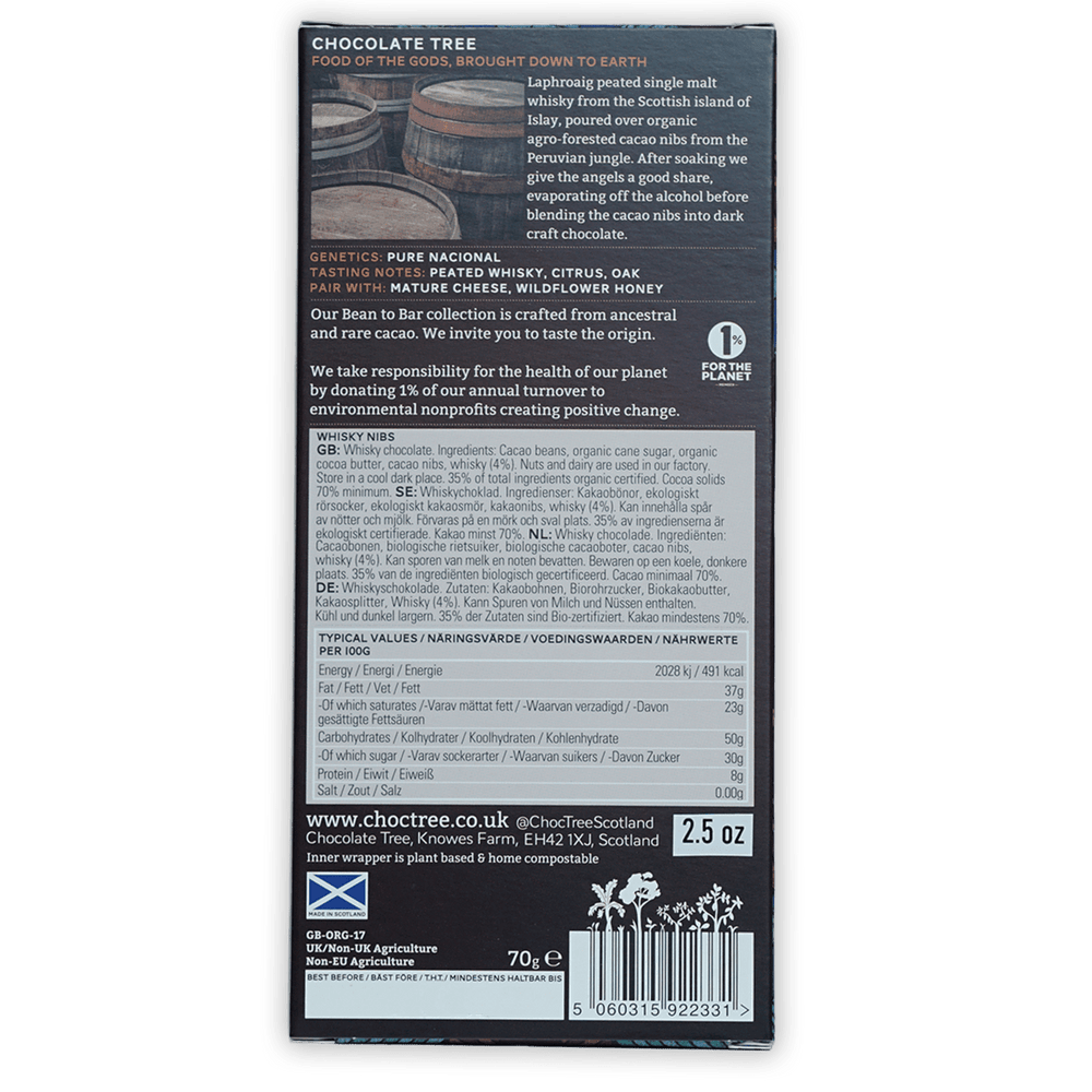 Dark Chocolate with Whisky Nibs - FJORD AND FABLE