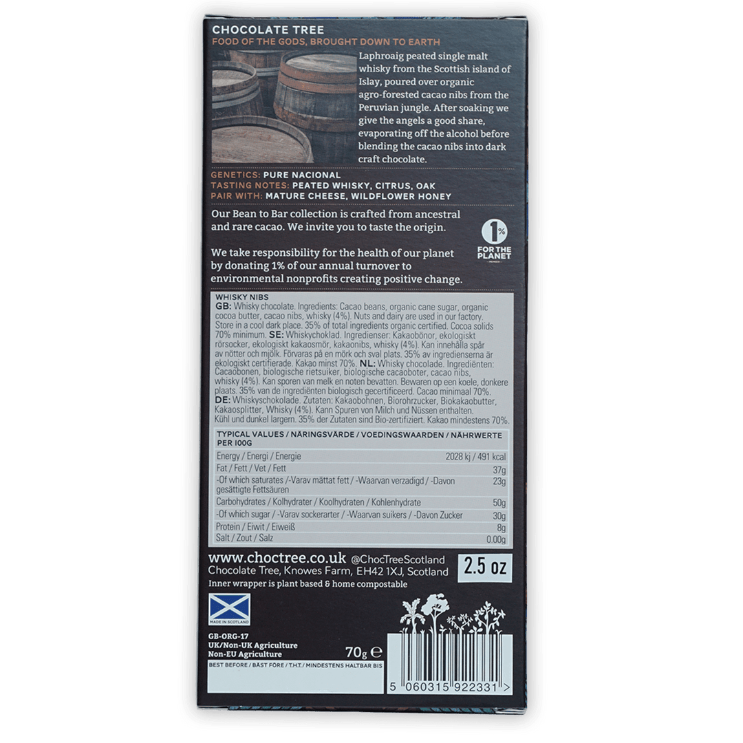 Dark Chocolate with Whisky Nibs - FJORD AND FABLE