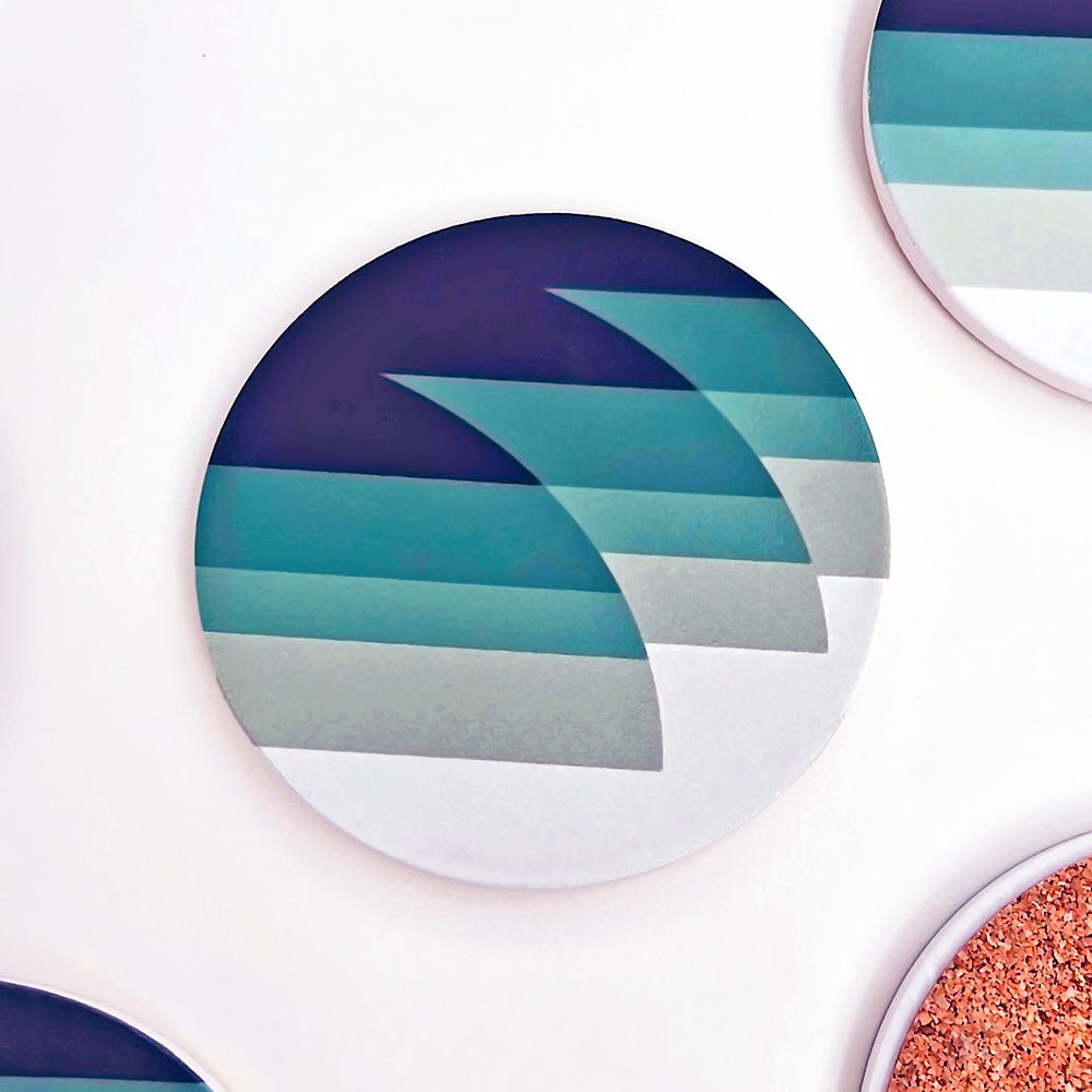 WAVES Ceramic Coasters · Set of 4 - FJORD AND FABLE