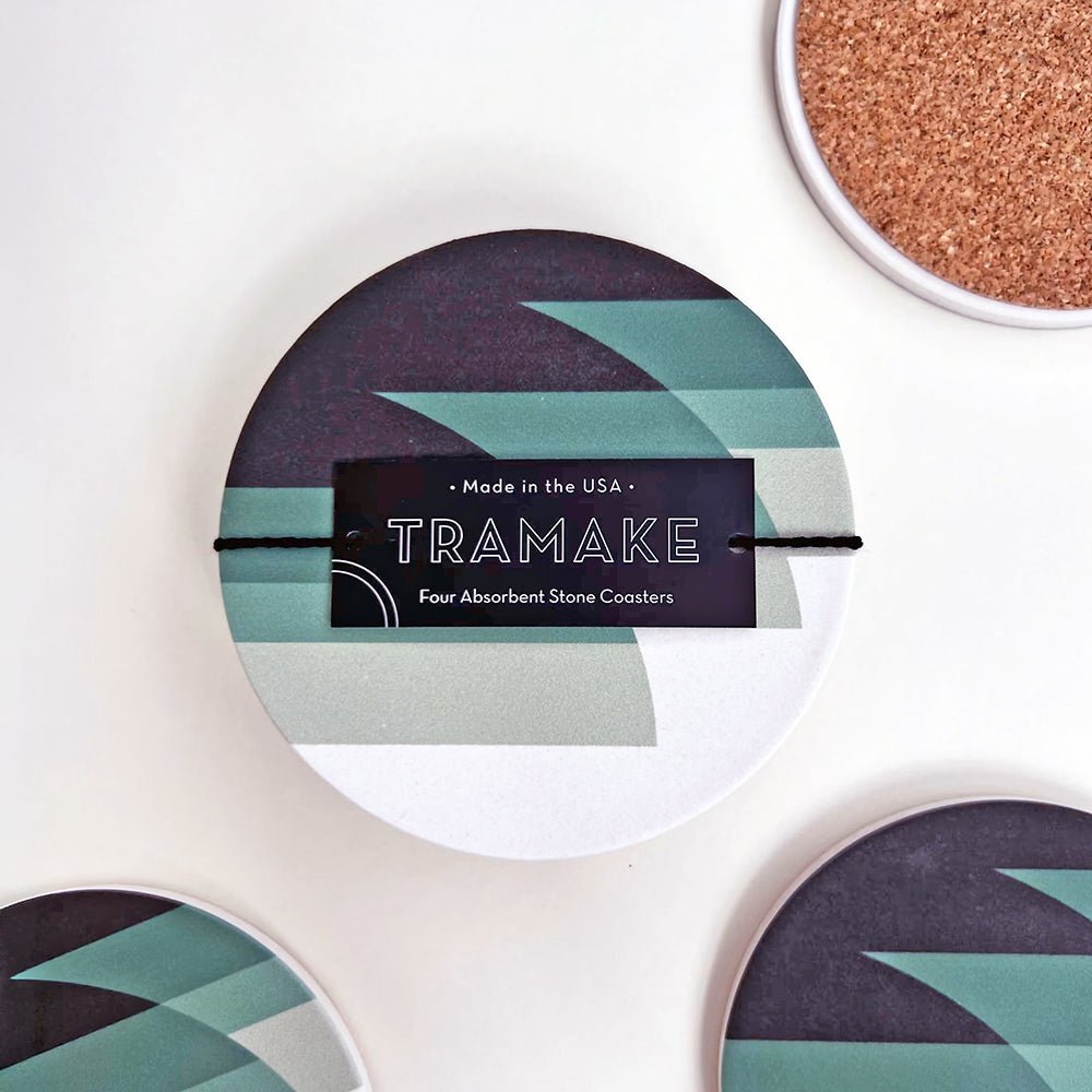 WAVES Ceramic Coasters · Set of 4 - FJORD AND FABLE