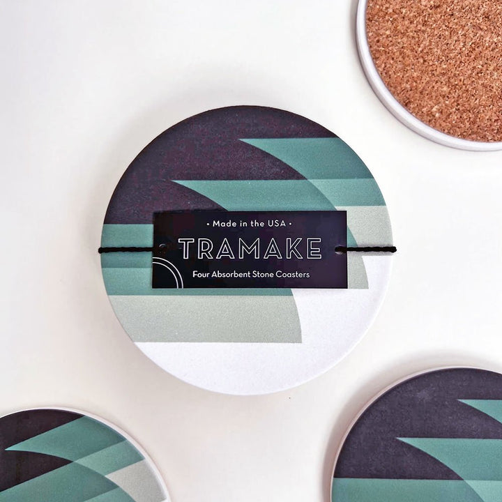 WAVES Ceramic Coasters · Set of 4 - FJORD AND FABLE