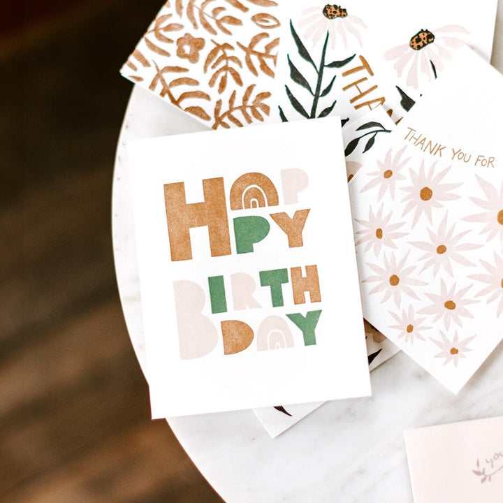 Happy Birthday Block Letters - Card - FJORD AND FABLE
