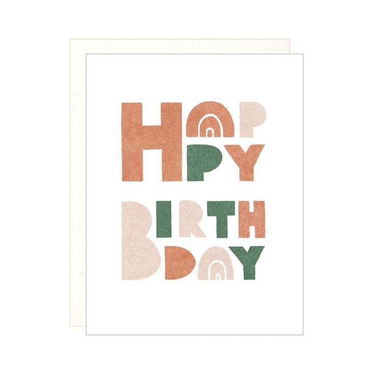 Happy Birthday Block Letters - Card - FJORD AND FABLE