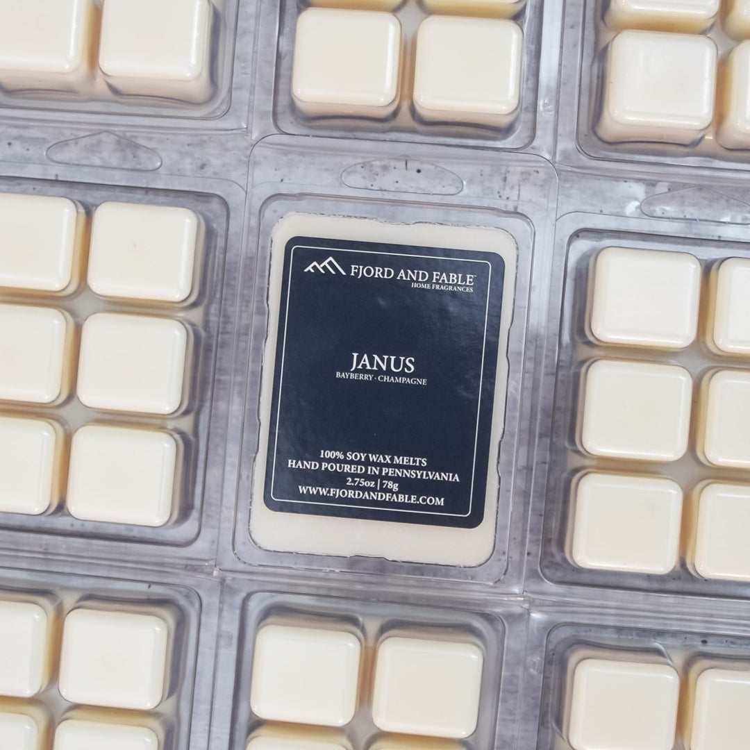 Mystix London | Jasmine & Sandalwood - Wax Melts Clamshell 90g (10 Cubes) |  100% Natural SOYA Wax | Best Aroma for Home, Kitchen, Living Room and