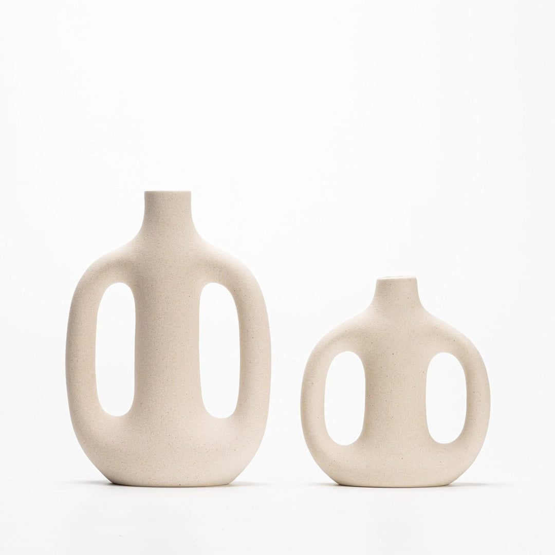 Nordic Ceramic Pampas Vase - White - FJORD AND FABLE